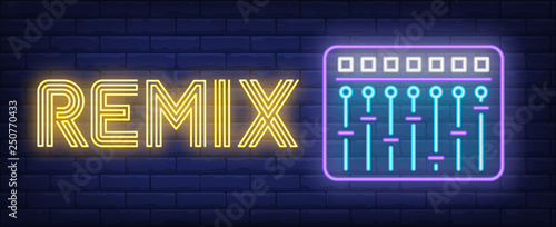 Remix neon text with equalizer