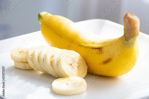fresh banana fruits on plate