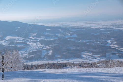 Winter landscape and townscape of Asahikawa Kamikicho, Hokkaido