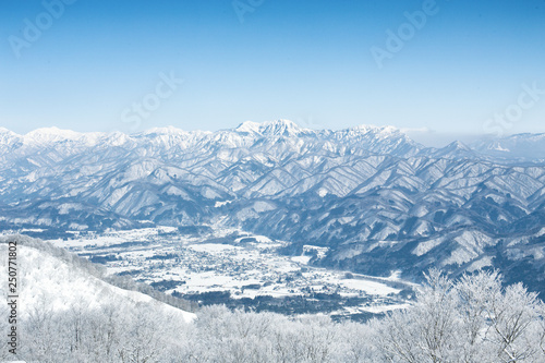 winter mountain landscape Hakuba Nagano Japan