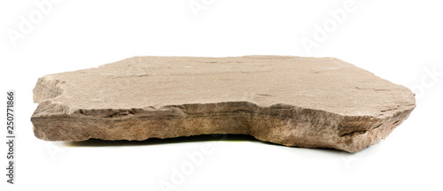 Stone pedestal Empty Showing a Rough Texture with a blurred white background, Product Display Shelf, Blank for mockup design.
