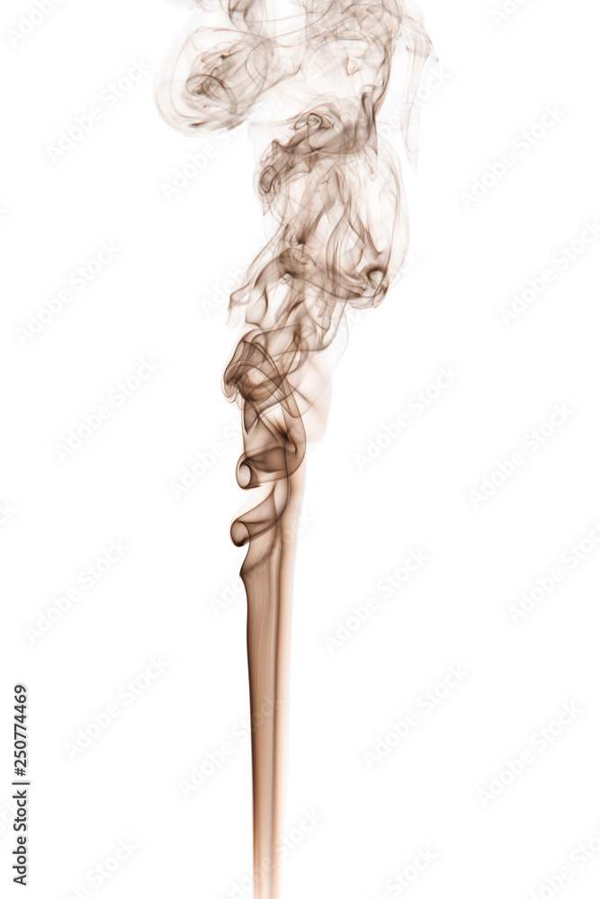 Brown smoke on white background