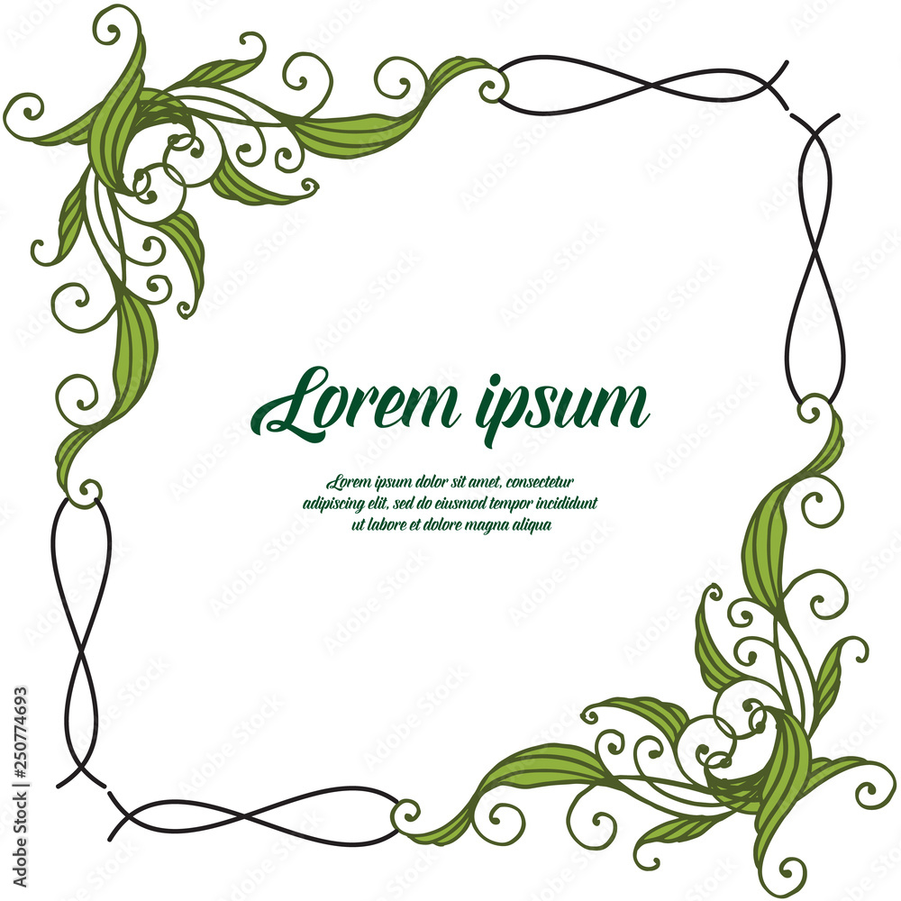 Vector illustration invitation lorem ipsum with frame flower hand drawn