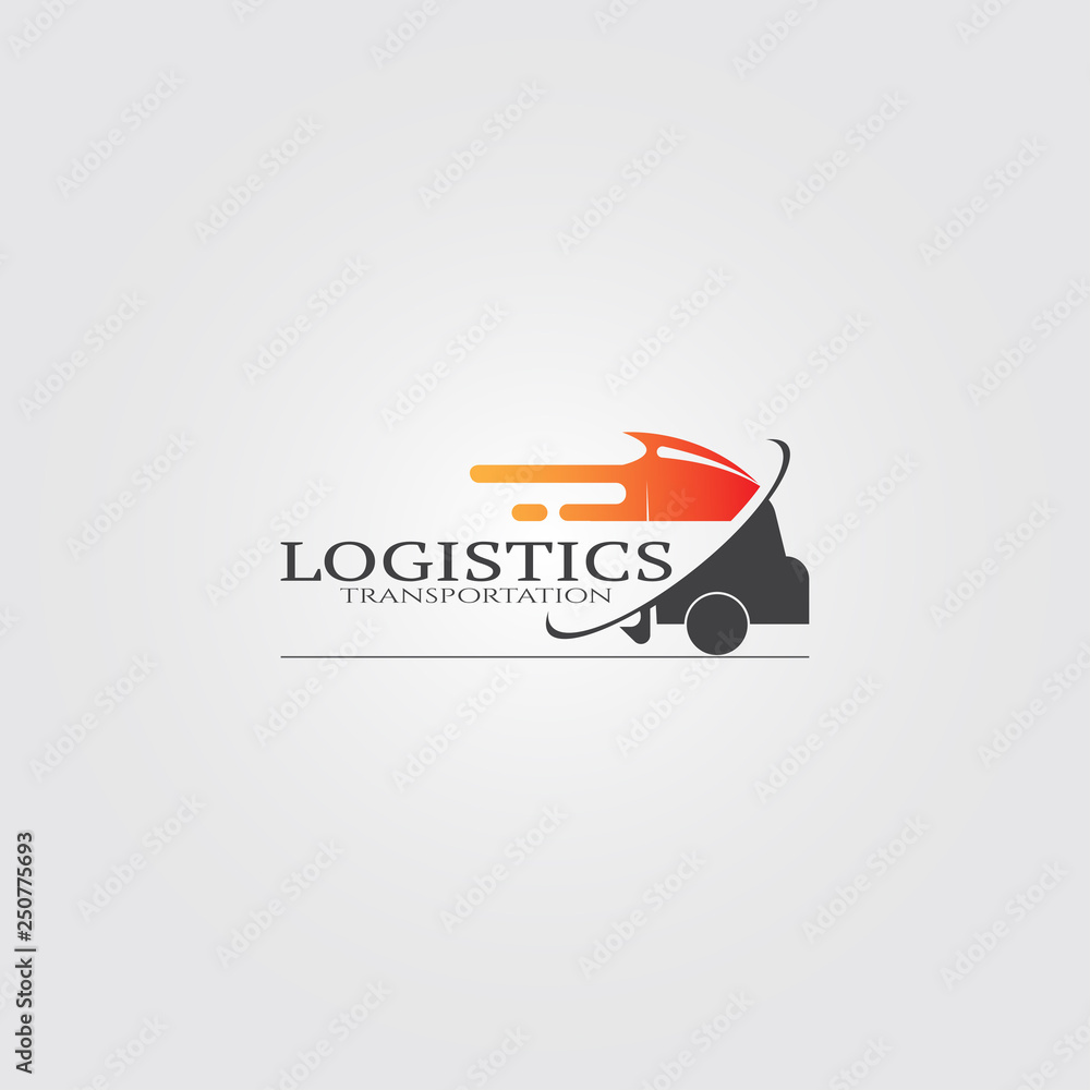Truck transportation icons, vector logo for shipping business corporate ...