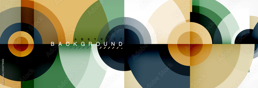 Flying circles geometric abstract background Flying circles geometric abstract background