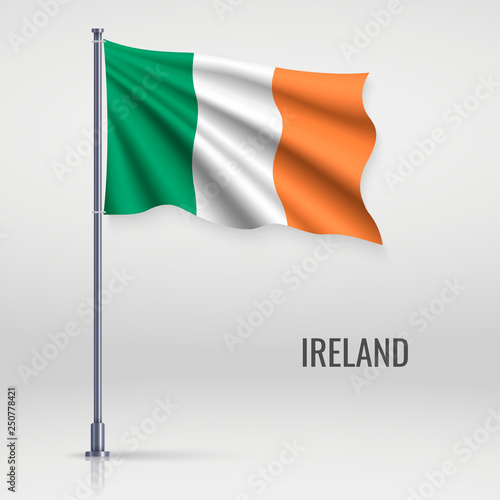 Waving flag on flagpole.