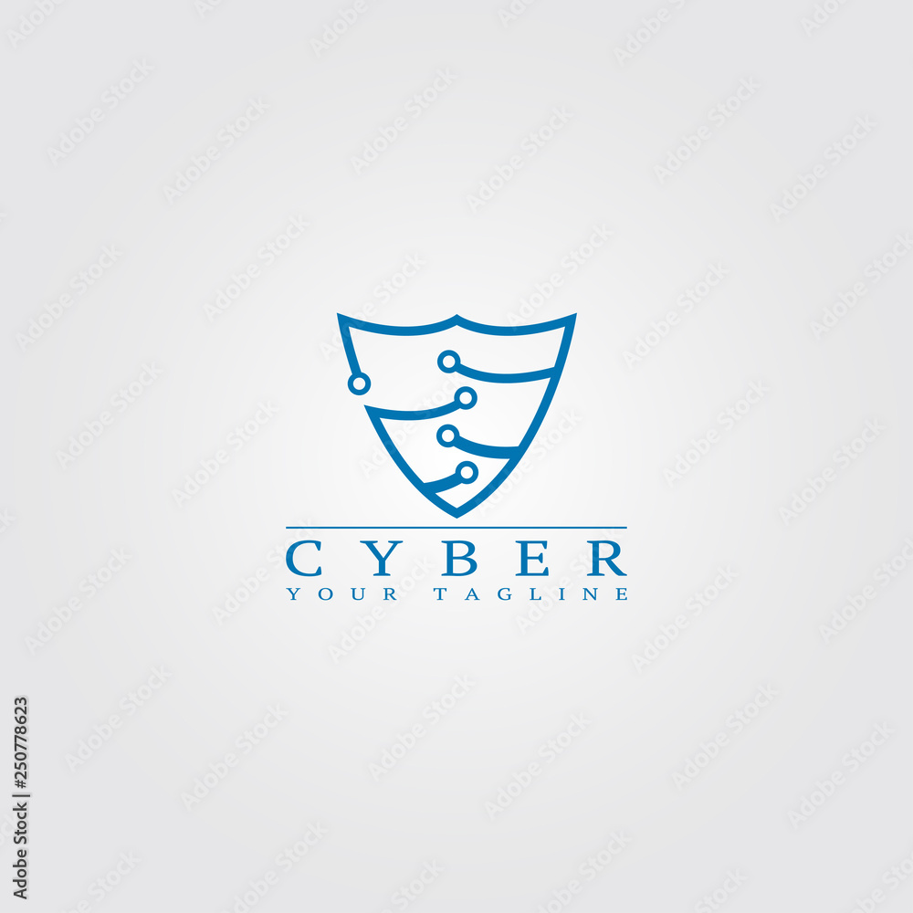 Cyber security logo template, security vector logo. Cyber security logo template, security vector logo.
