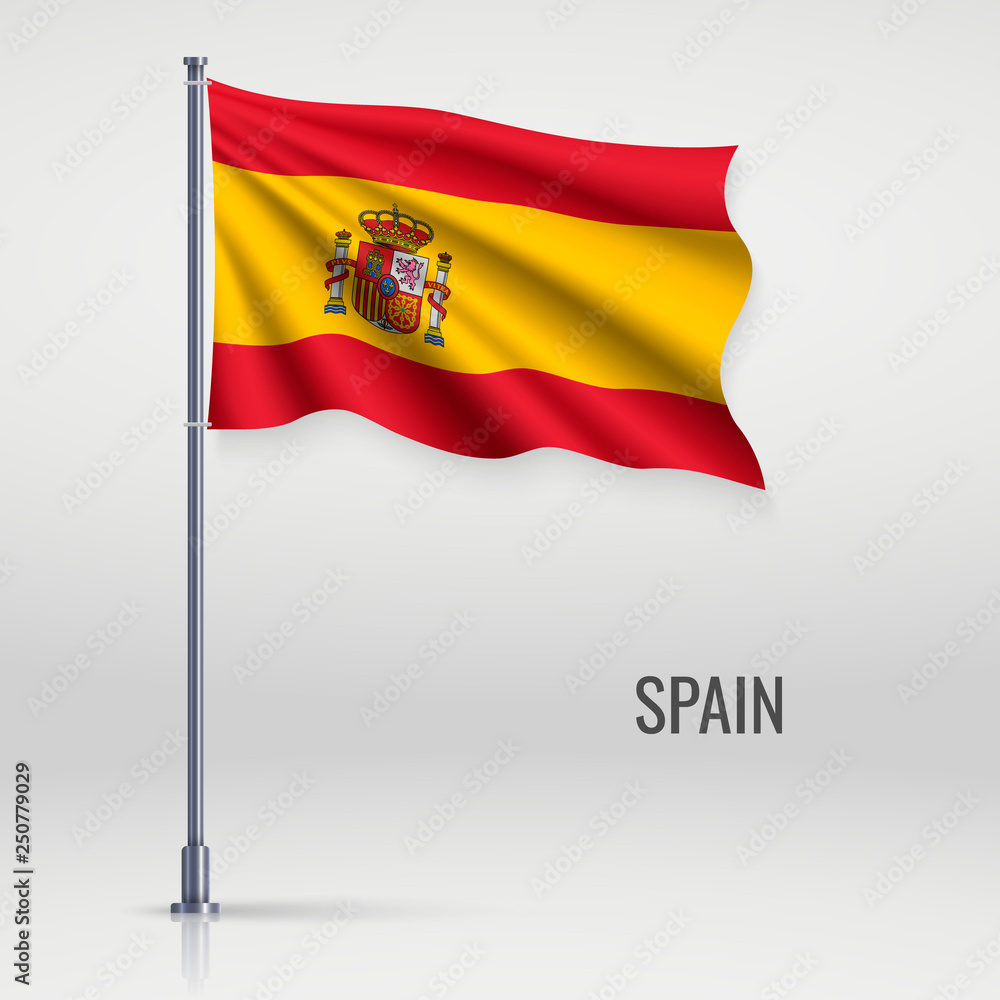 Obraz premium Waving flag on flagpole.