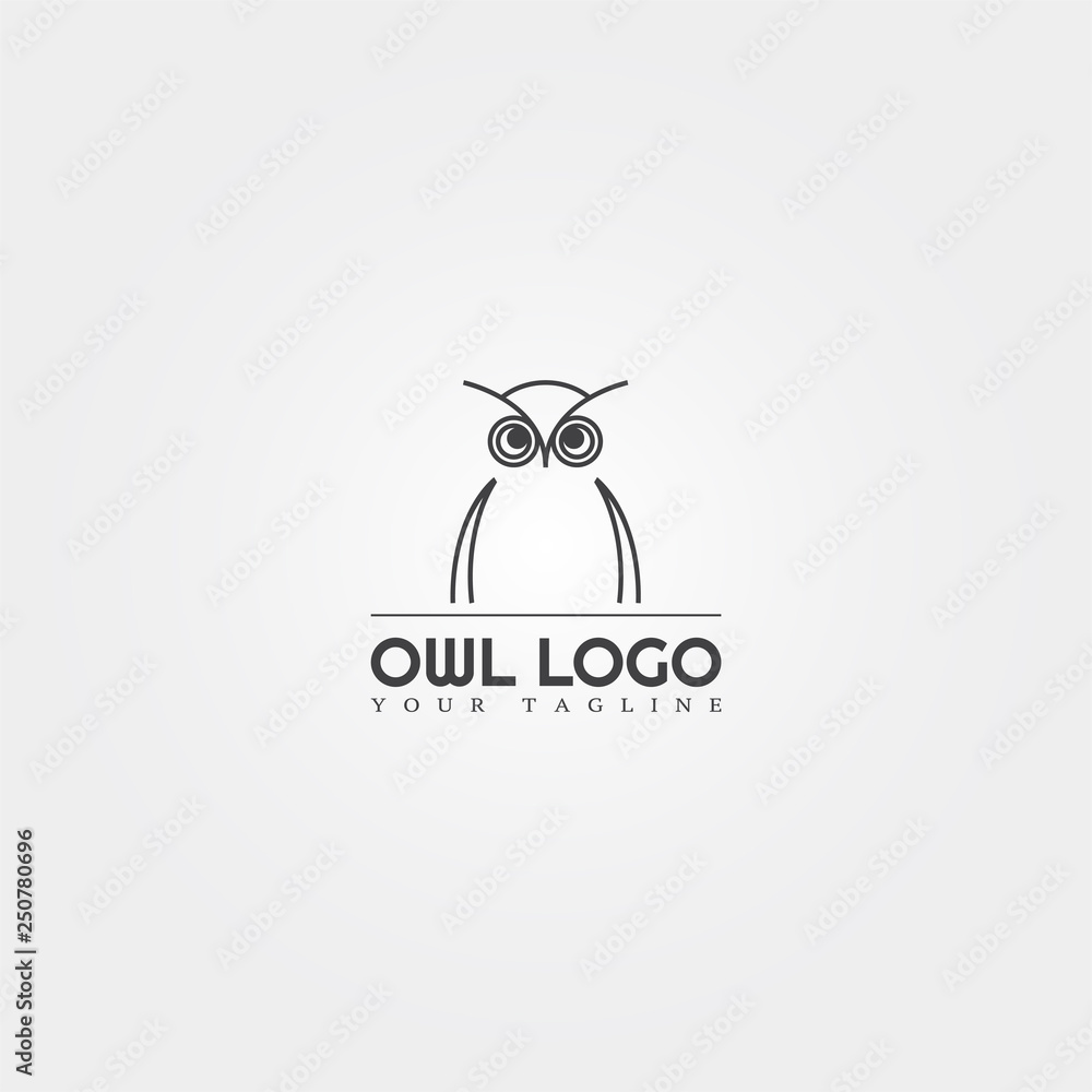 Fototapeta premium Owl logo template, modern vector logo for business corporate, creative symbol design , icon, element, illustration.