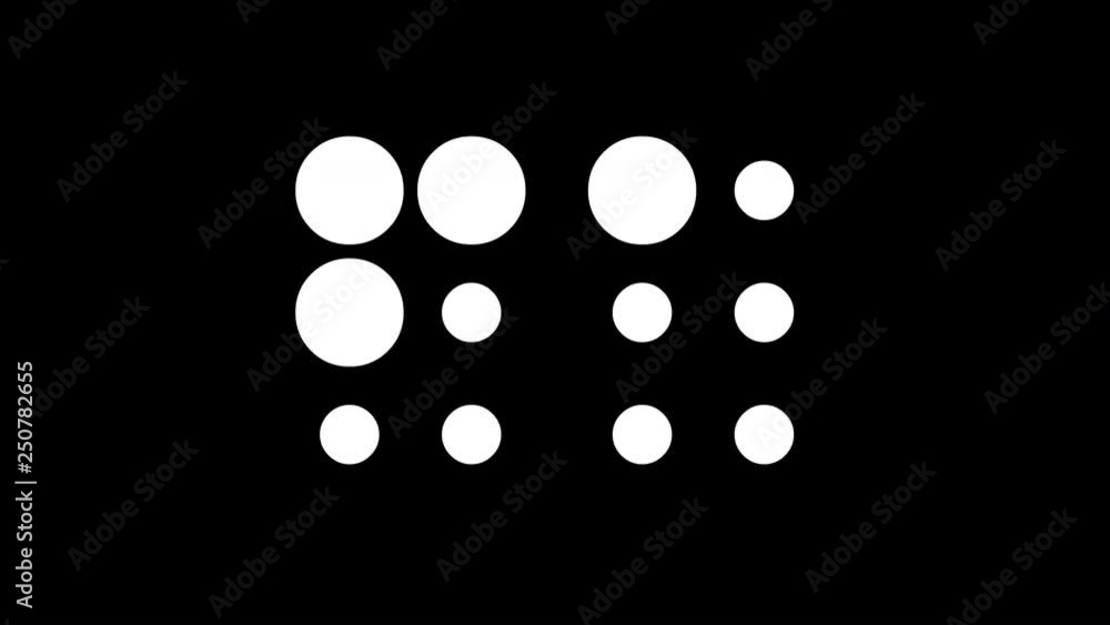From the Glitch effect arises braille symbol. Then the TV turns off. Alpha channel Premultiplied - Matted with color black From the Glitch effect arises braille symbol. Then the TV turns off. Alpha channel Premultiplied - Matted with color black