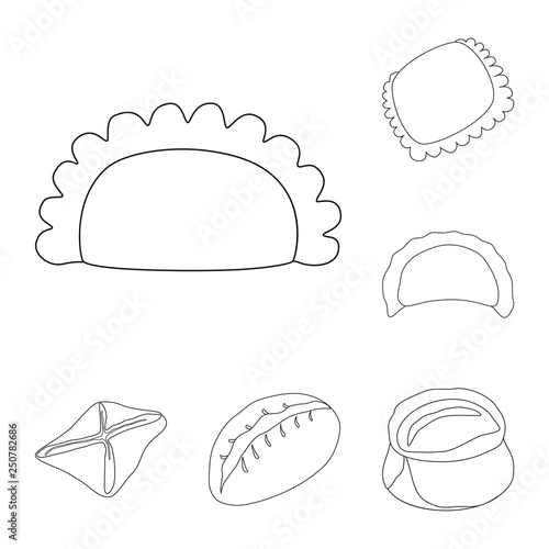 Isolated object of food  and dish symbol. Collection of food  and cooking stock symbol for web.
