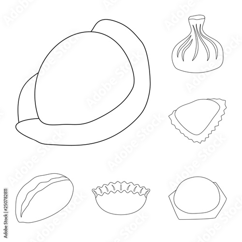 Isolated object of food  and dish icon. Set of food  and cooking stock symbol for web.
