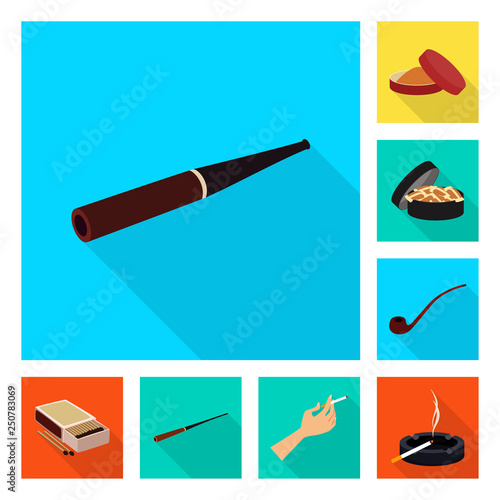 Vector illustration of smoke and statistics icon. Set of smoke and stop stock vector illustration.