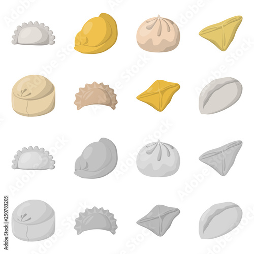 Vector illustration of products  and cooking symbol. Set of products  and appetizer stock vector illustration.