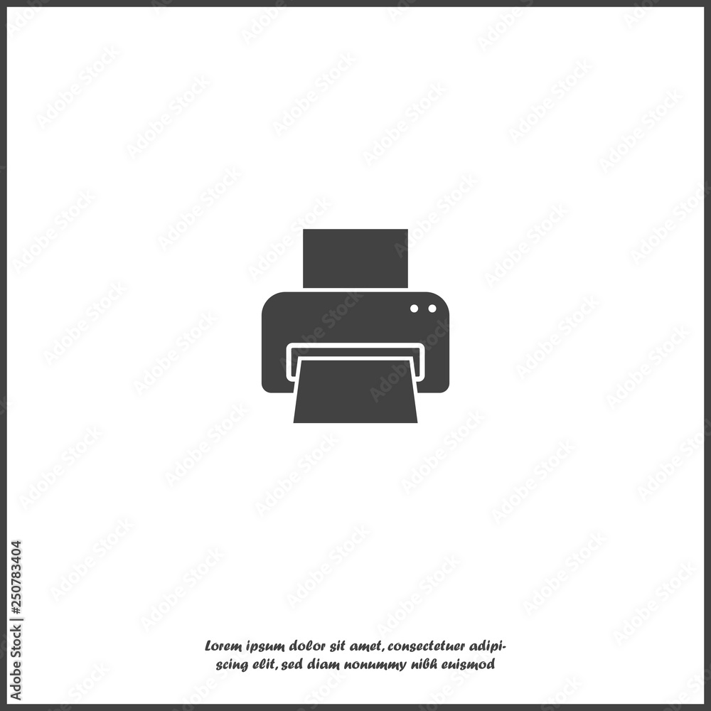 Printer vector icon on white isolated background. Printer vector icon on white isolated background.
