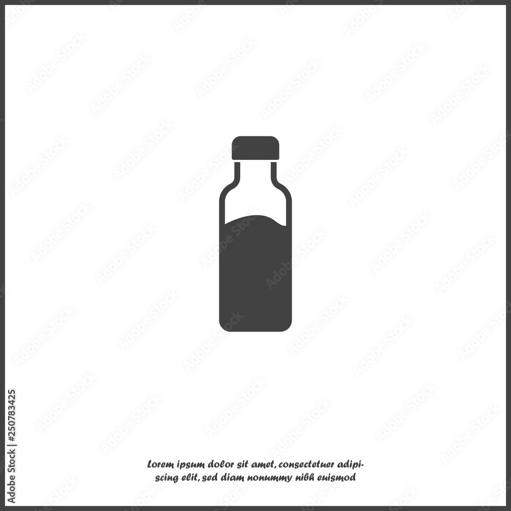 Vector icon milk bottle on white isolated background. Vector icon milk bottle on white isolated background.