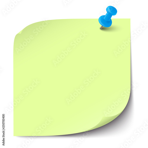 sticky note with pin needle