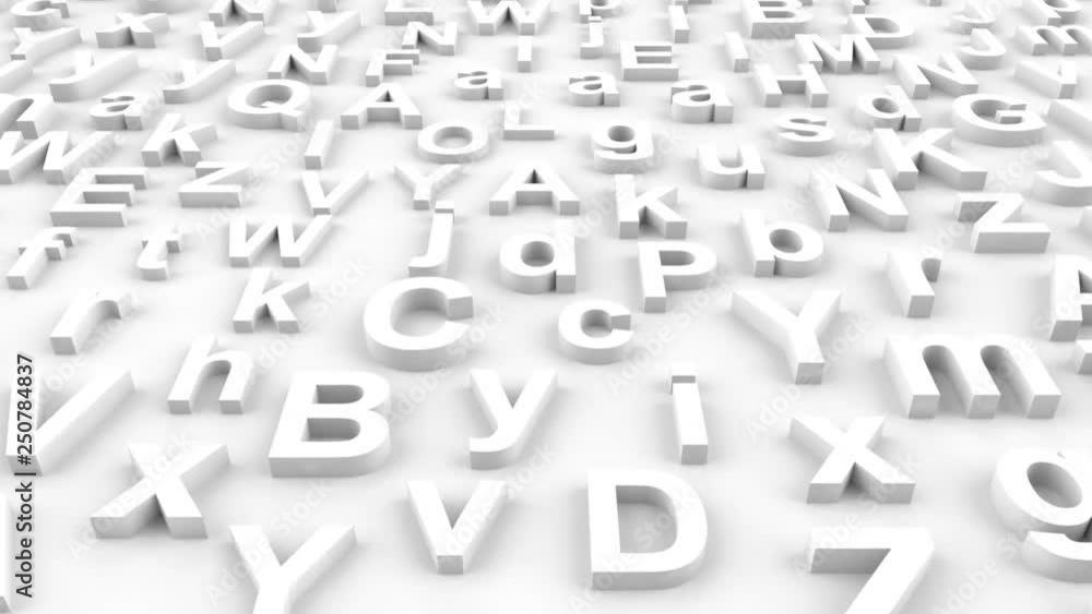 Random letters of the alphabet. Seamless loop Random letters of the alphabet. Seamless loop