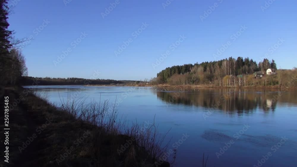 Spring landscape between the quarry and the river Western Dvina Spring landscape between the quarry and the river Western Dvina