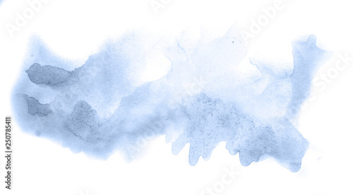 Abstract watercolor background hand-drawn on paper. Volumetric smoke elements. Navy blue color. For design  web  card  text  decoration  surfaces.