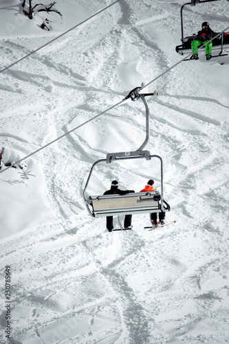 cable lift in the mountains