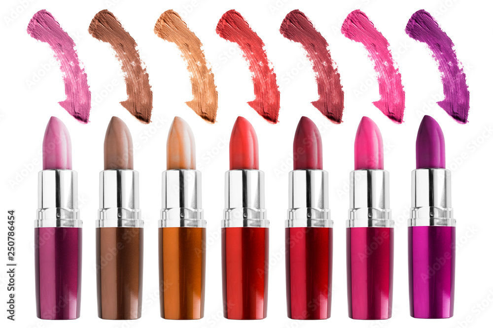 Colorful lipstick palette isolated Colorful lipstick palette isolated