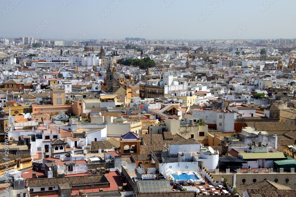 View of Seville from the height of the Cathedral