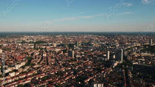 Aerial Belgium Brussels June 2018 Sunny Day 30mm 4K Inspire 2 Prores  Aerial video of Brussels Belgium downtown on a sunny day. photo