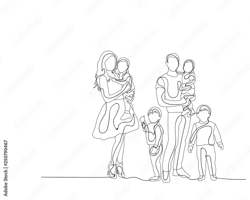 sketch family with children sketch family with children