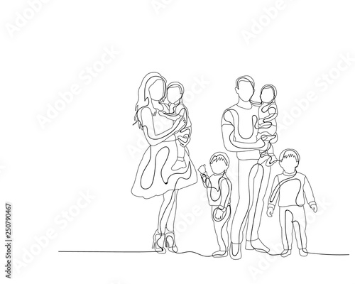 sketch family with children