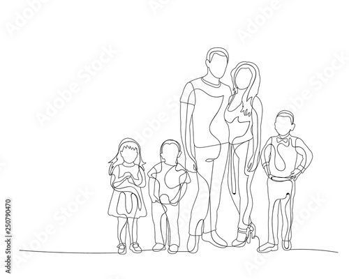 sketch family with children