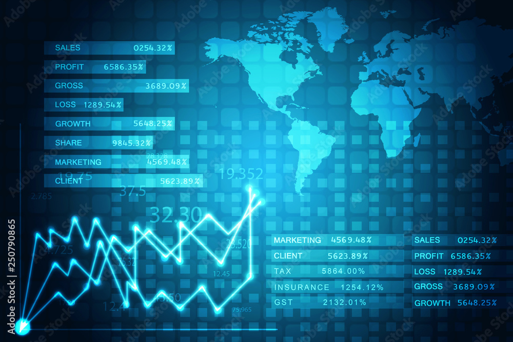 2d rendering Stock market online business concept. business Graph 2d rendering Stock market online business concept. business Graph