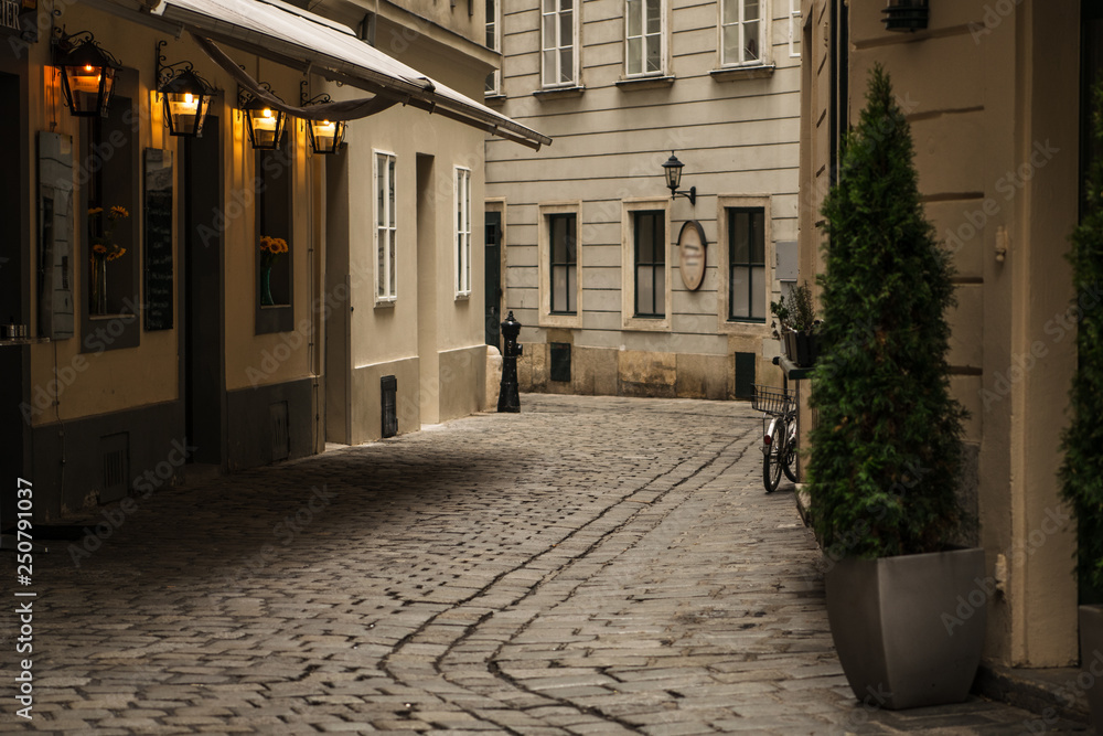 Small street in Wien, Austria