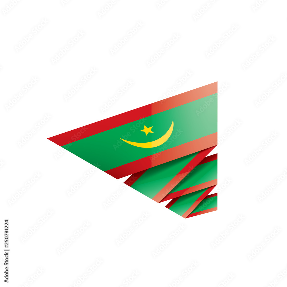 Mauritania flag, vector illustration on a white background Mauritania flag, vector illustration on a white background