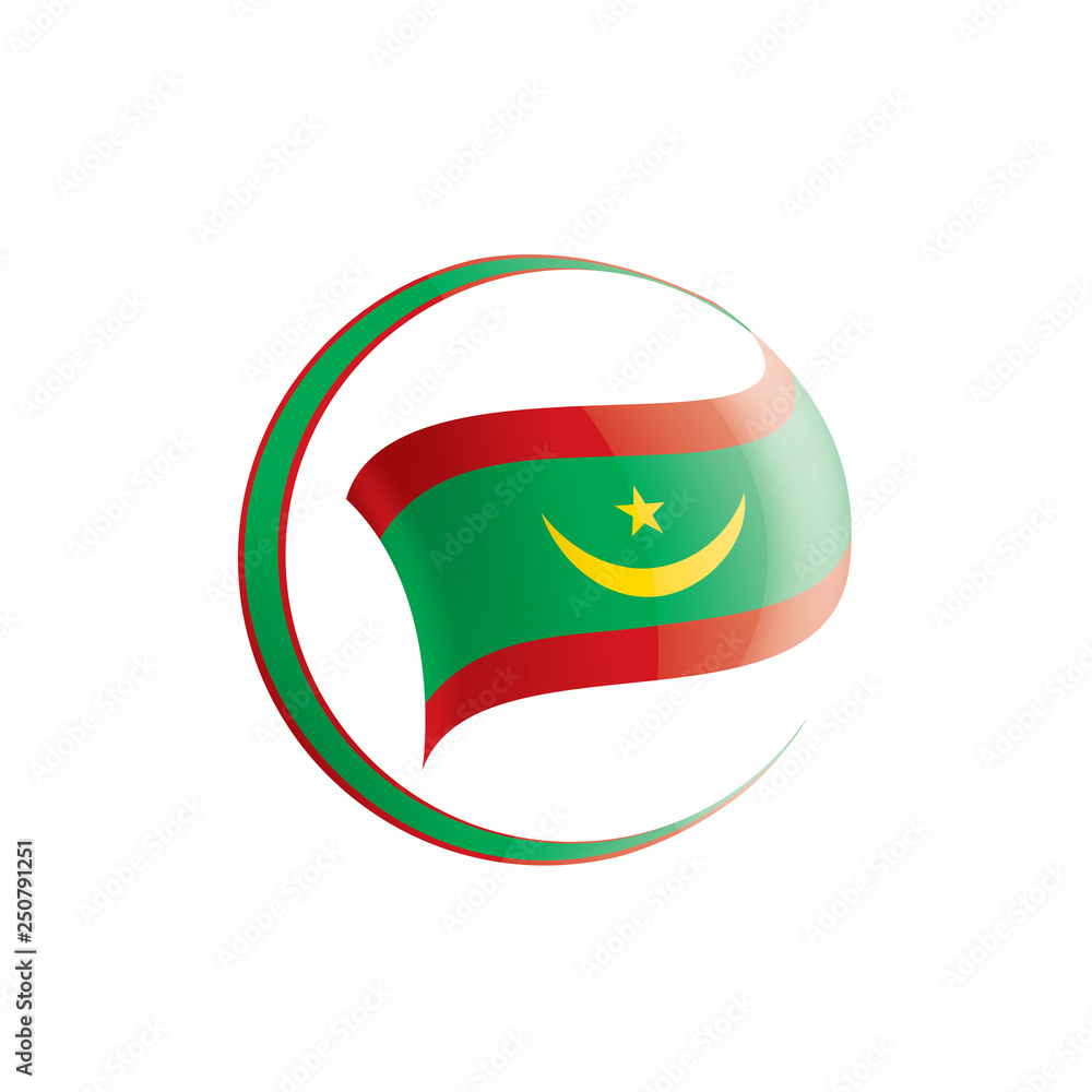 Obraz premium Mauritania flag, vector illustration on a white background