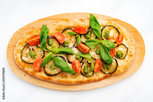 vegan pizza with roasted vegetables