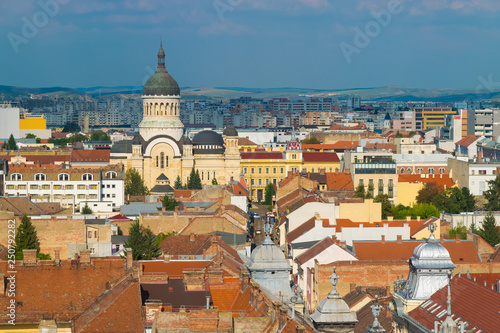 Wallpaper Mural The Dormition of the Theotokos Cathedral viewed from St. Michael's Church in   Cluj-Napoca, Romania Torontodigital.ca
