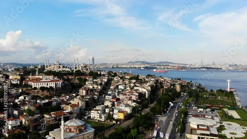 Wallpaper Mural Aerial view on Sultanahmet district with the Blue Mosque and Hagia Sophia Torontodigital.ca