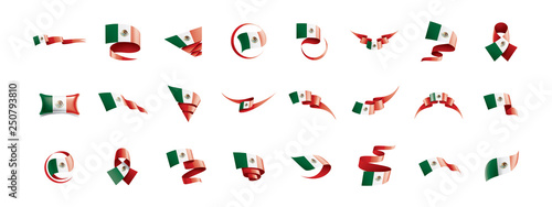 Mexican flag, vector illustration on a white background