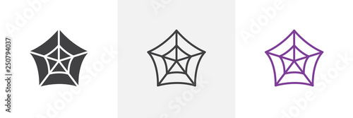 Spider web icon. Line, glyph and filled outline colorful version, Cobweb outline and filled vector sign. Symbol, logo illustration. Different style icons set. Pixel perfect vector graphics