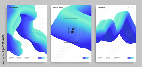 Abstract design templates with 3d flow shapes