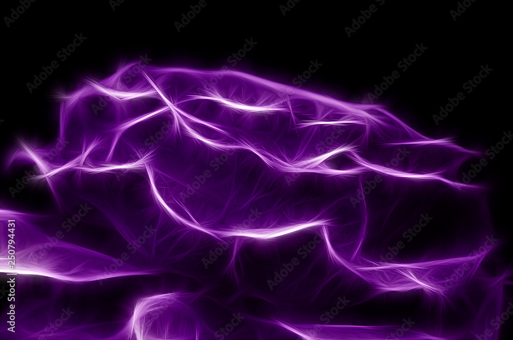 Obraz premium Fractal image of a summer terry rose on a contrasting black background