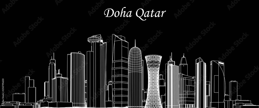 Fototapeta Wektor Doha, Katar