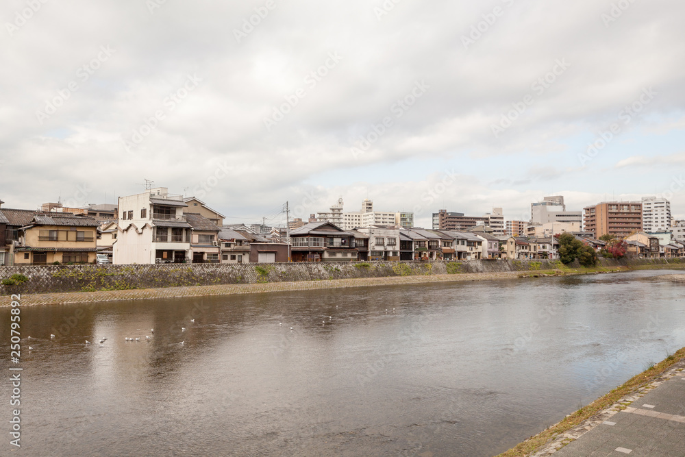 Kamo River in Kyoto Japan