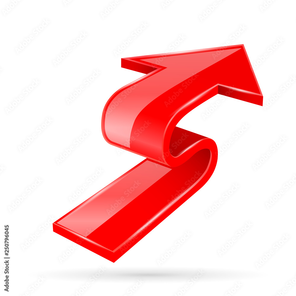 Red 3d shiny arrow Red 3d shiny arrow
