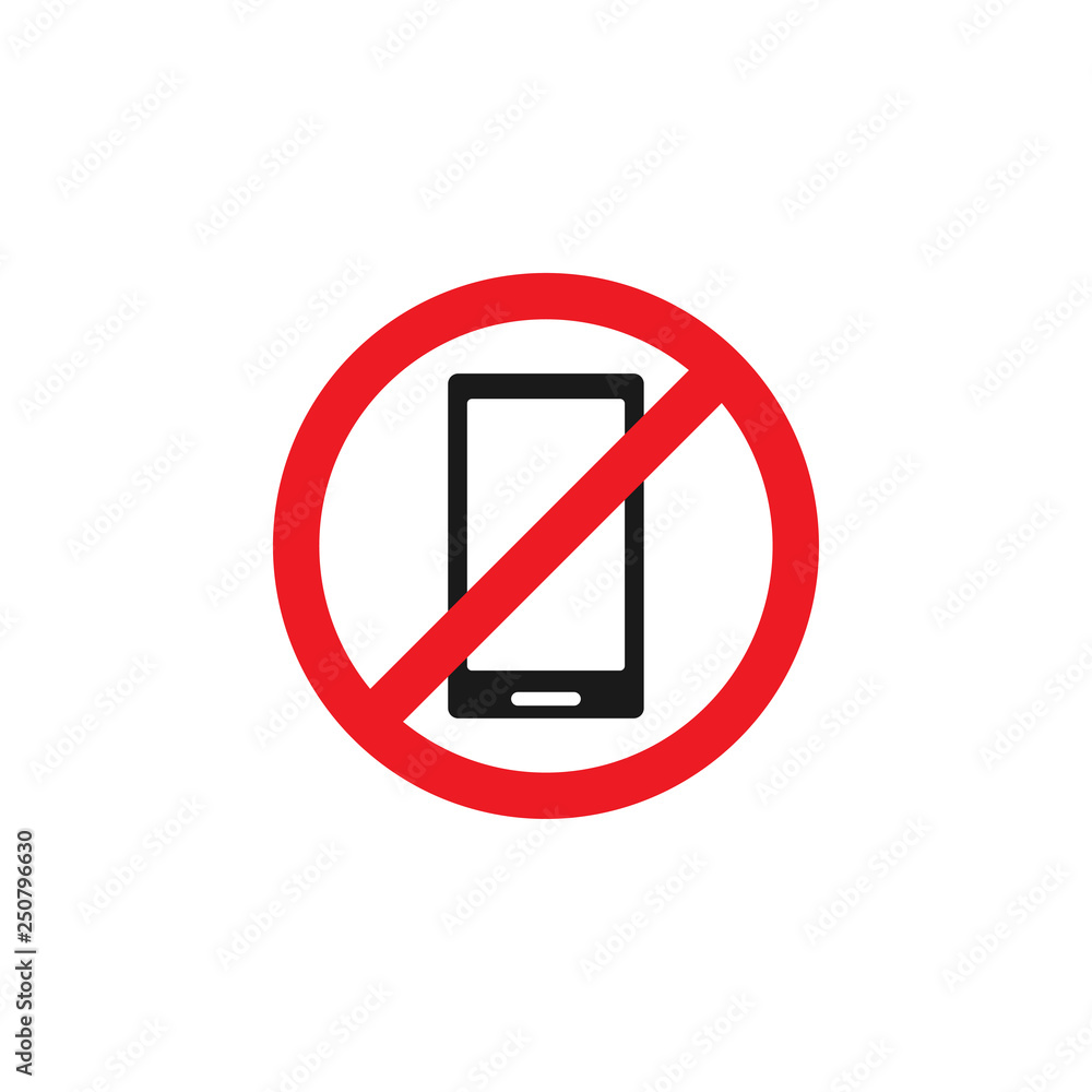 Forbidden phone icon design template vector isolated Forbidden phone icon design template vector isolated