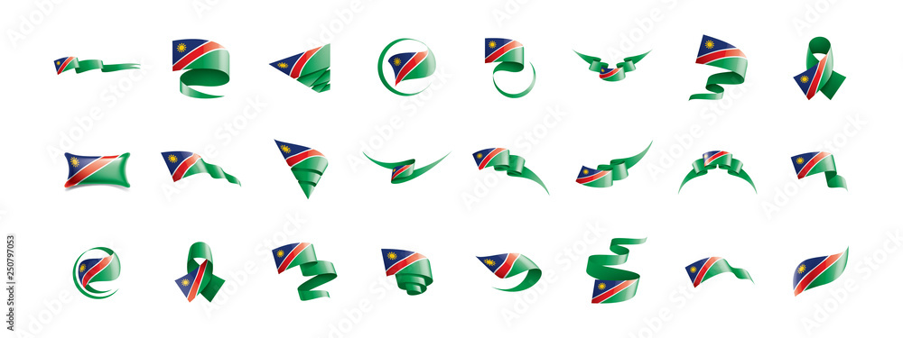 Namibia flag, vector illustration on a white background Namibia flag, vector illustration on a white background