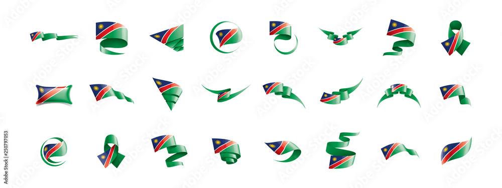 Namibia flag, vector illustration on a white background