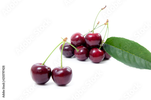 Sweet cherry isolated on a white background..