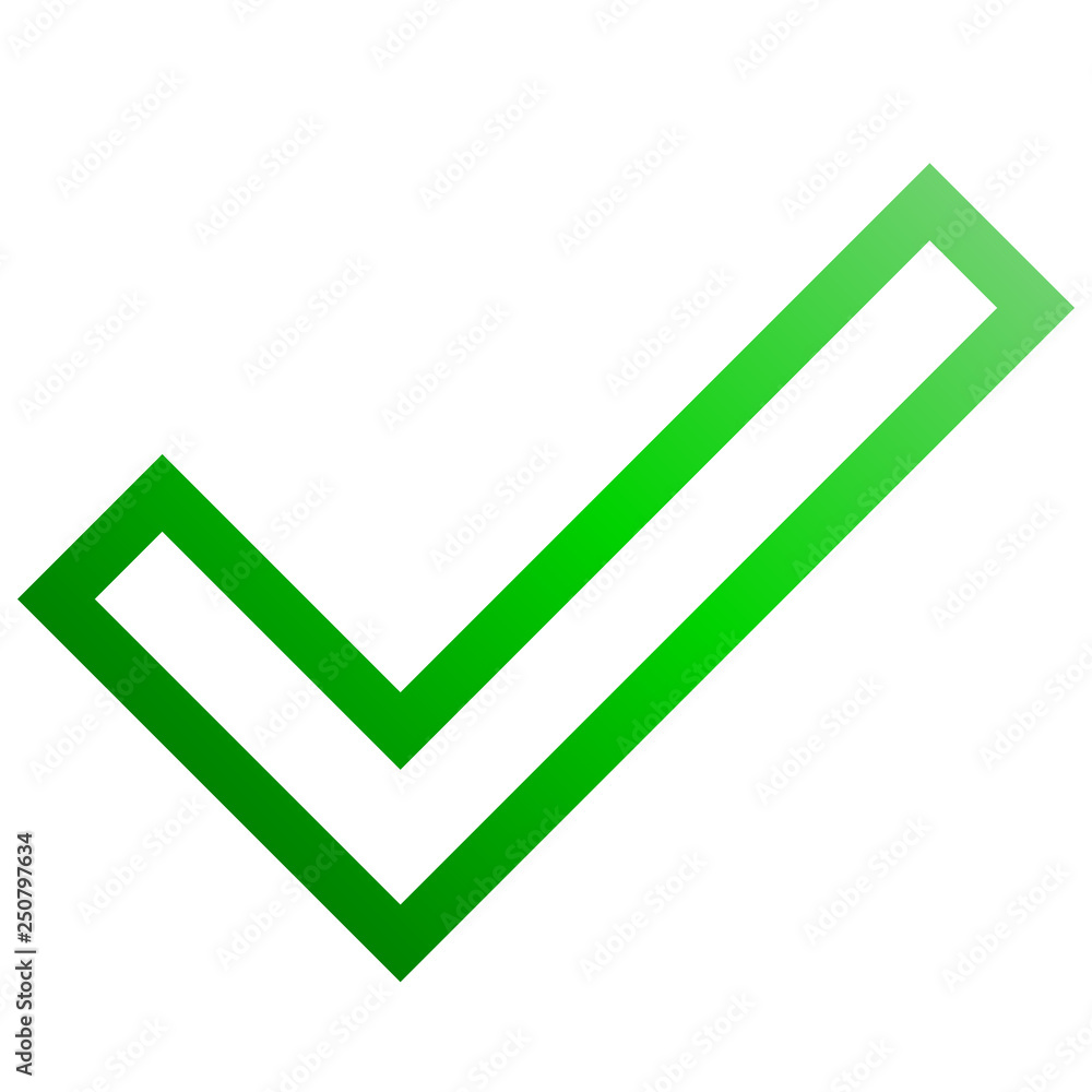 Check marks - green gradient outline tick icon - vector Check marks - green gradient outline tick icon - vector